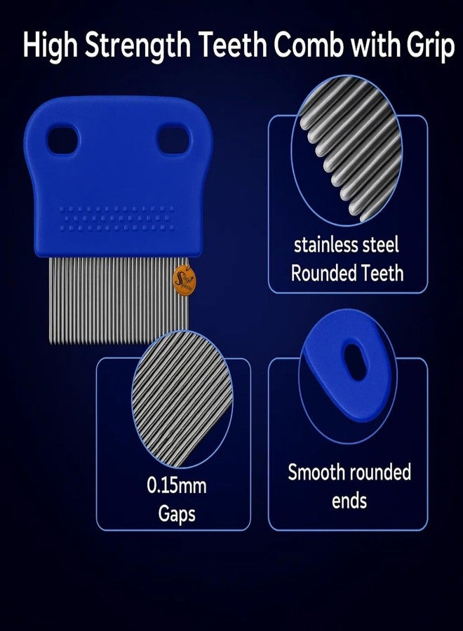 Sage Square Small Pin Flea Comb for Dogs & Cats | Palm Size Grooming Tool with Stainless Steel Bristles | Gentle Detangler & Flea Remover | Travel Friendly for Quick Cleaning | 6cm Random Colour (Type 3) - Image 4